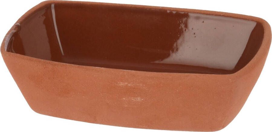 Excellent Houseware Tapasschaaltje serveerschaaltje- Terracotta 170 ml 13 x 9 x 3 5 cm Serveerschalen