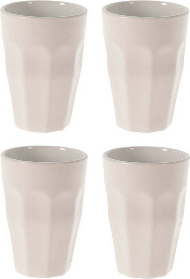 Excellent Houseware Thee koffie mokken 12x wit- porselein 330 ml
