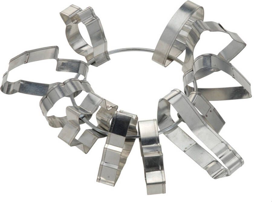 Excellent Houseware uitsteekvormen op ring Kerst 11 stuks RVS