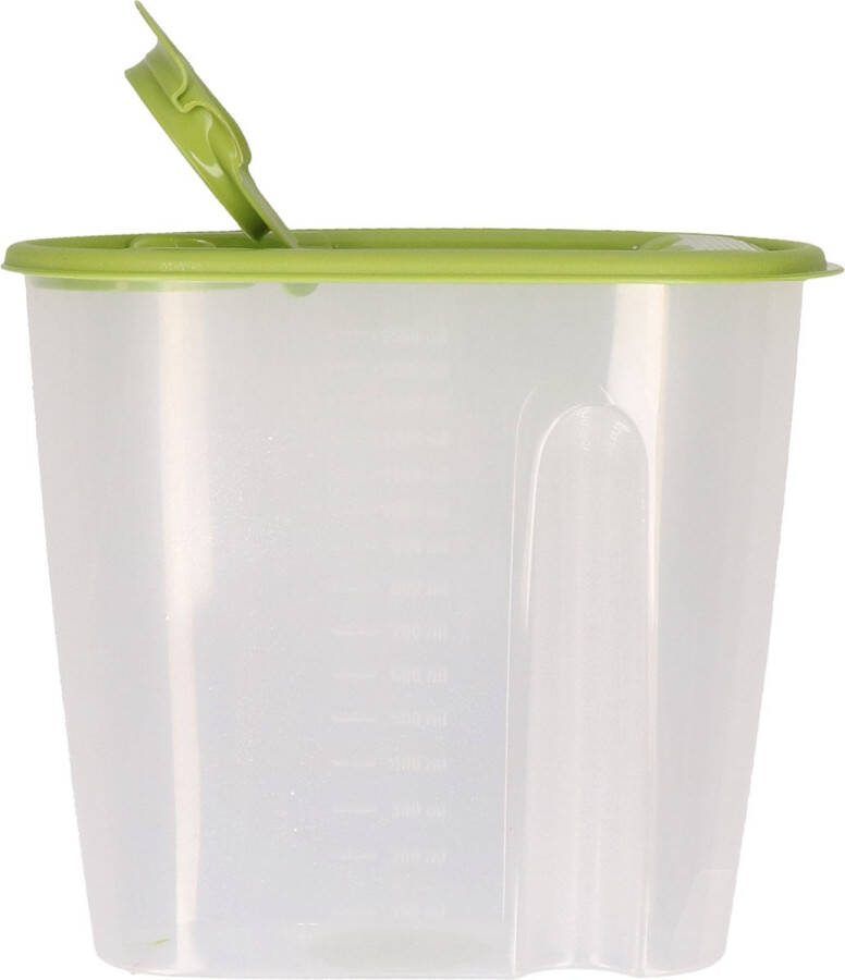 Excellent Houseware Voedselcontainer strooibus groen 1 5 liter kunststof 19 5 x 9 5 x 17 cm Voorraadpot