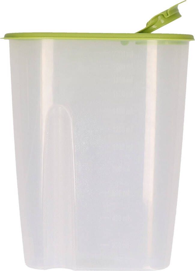 Excellent Houseware Voedselcontainer strooibus groen 2 liter kunststof 20 x 9 5 x 23 5 cm Voorraadpot