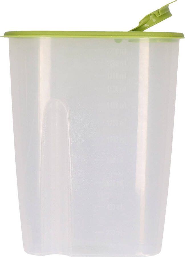 Excellent Houseware Voedselcontainer strooibus groen 2 liter kunststof 20 x 9 5 x 23 5 cm Voorraadpot