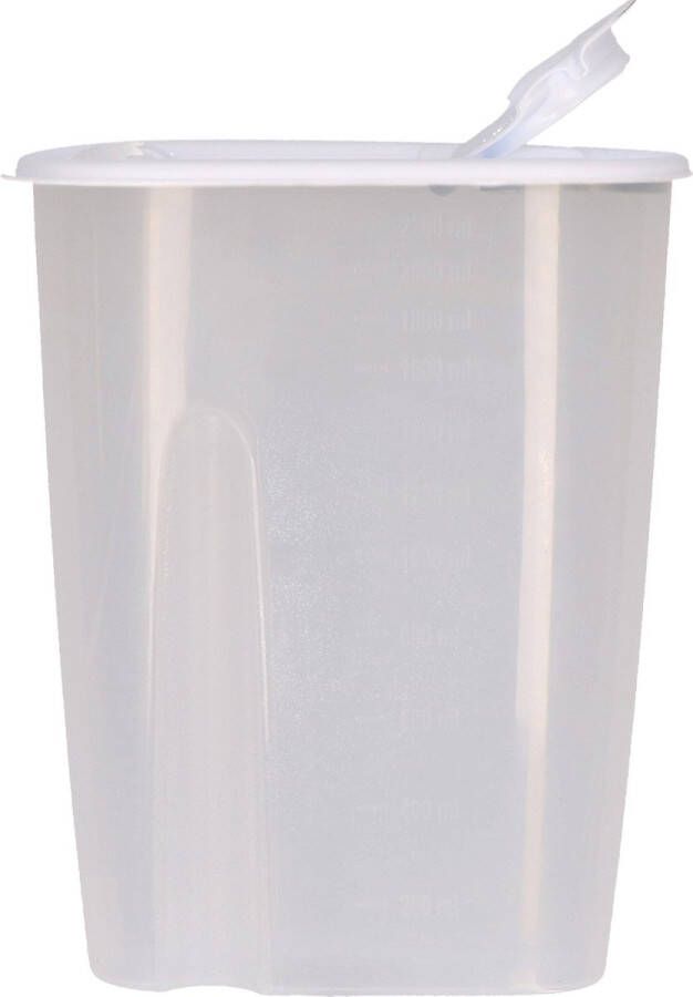 Excellent Houseware Voedselcontainer wit 2 liter kunststof 20 x 9 5 x 23 5 cm Voorraadpot