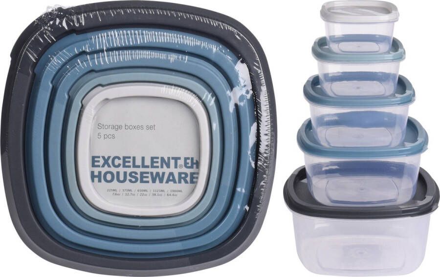 Excellent Houseware Voorraaddoos set 5 delig vershouddoos bewaardoos