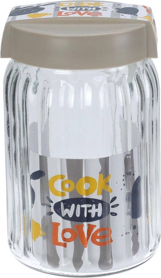 Excellent Houseware Voorraadpot glas 1400ml deksel