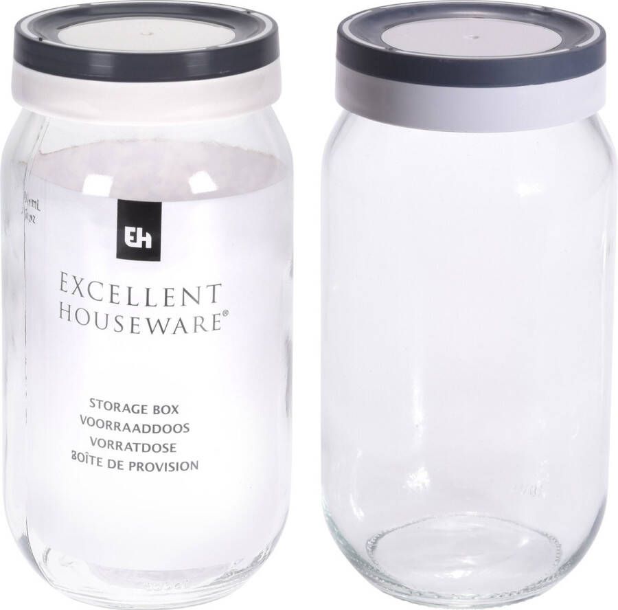 Excellent Houseware Voorraadpot glas 1 liter