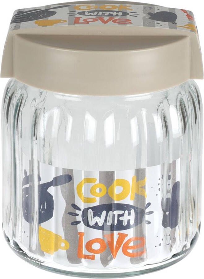 Excellent Houseware Voorraadpot glas 1L met deksel