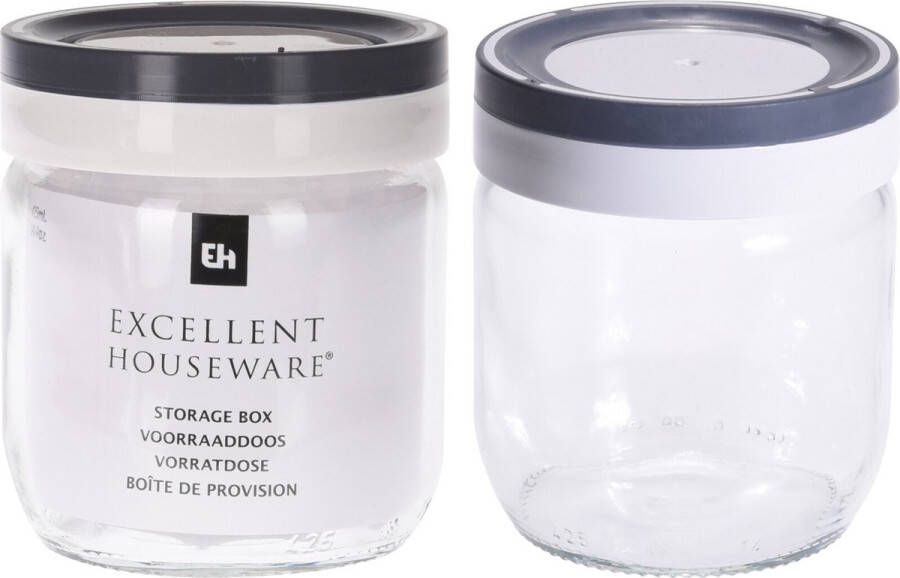 Excellent Houseware Voorraadpot glas 425ml (1 stuk) assorti