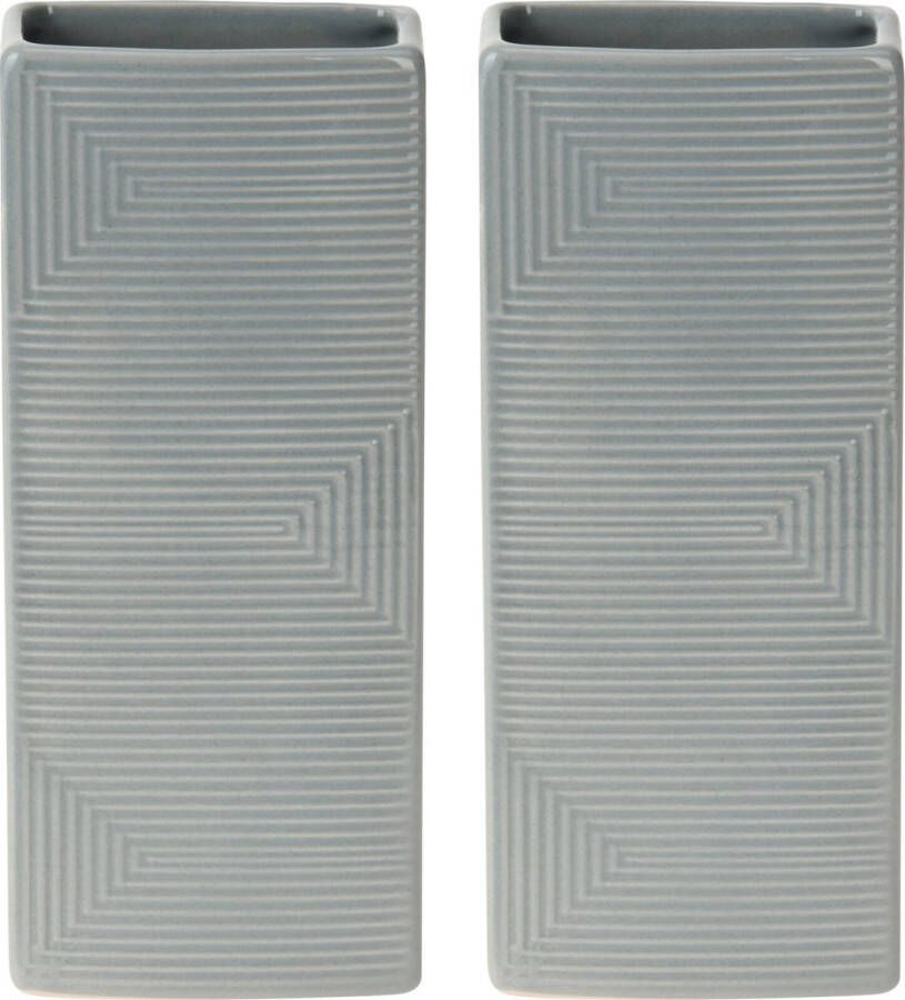 Excellent Houseware Waterverdamper radiator 2x grijs met relief kunststeen 18 cm luchtbevochtiger