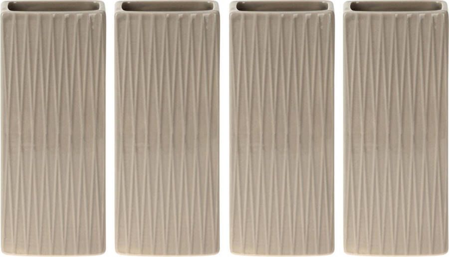 Excellent Houseware Waterverdamper radiator 4x beige met relief kunststeen 18 cm luchtbevochtiger