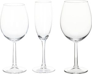 Excellent Houseware Wijnglazen Set 18-delig Glas 3 Verschillende Soorten Wijnglazen
