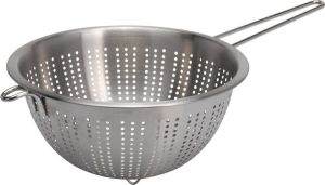 Excellent Houseware Zilver RVS vergiet zeef met handvat steel 24 x 13 cm keukenzeef keukenvergiet