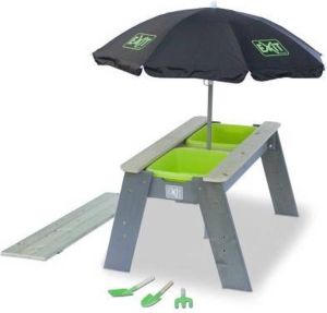 EXIT Toys EXIT Aksent zand- en watertafel met parasol en tuingereedschap