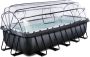 EXIT Toys Exit Black Leather Zwembad 540x250x122cm Met Zandfilterpomp En Overkapping Zwart - Thumbnail 1