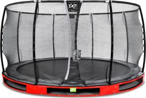 EXIT Toys EXIT Elegant Premium inground trampoline ø427cm met Deluxe veiligheidsnet rood