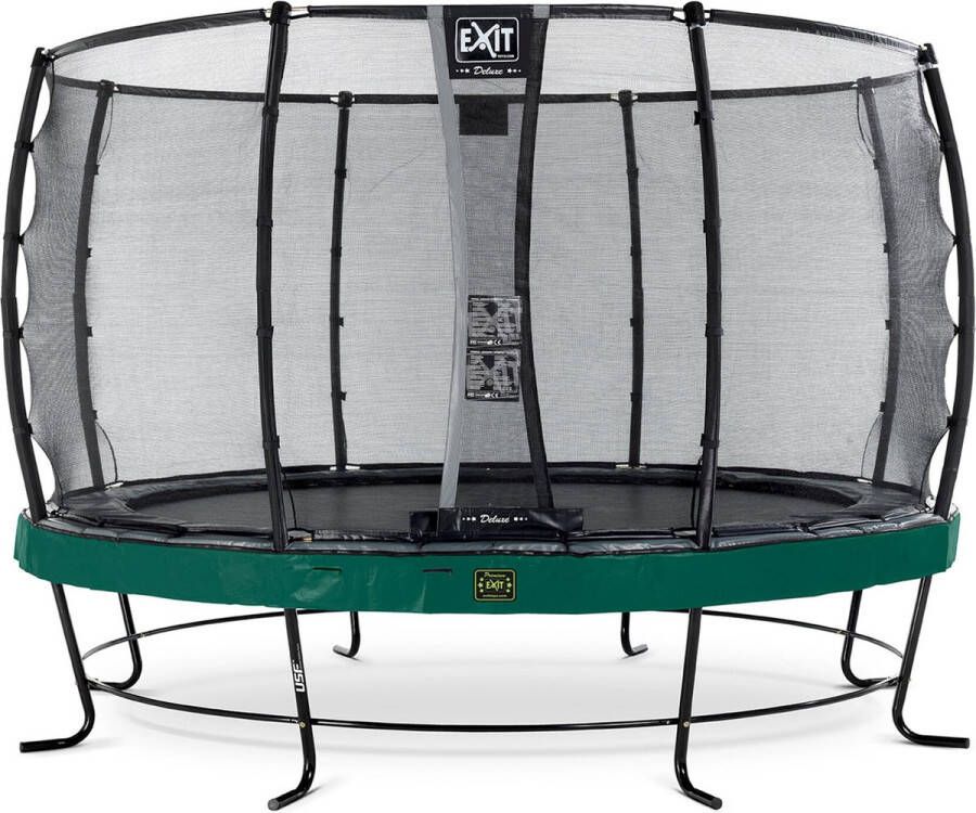 EXIT Toys Exit Elegant Premium Trampoline Met Veiligheidsnet Rond Deluxe 366 Cm Groen