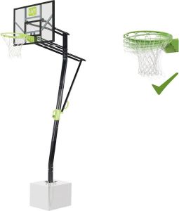 EXIT Galaxy basketbalbord voor grondmontage met dunkring groen zwart