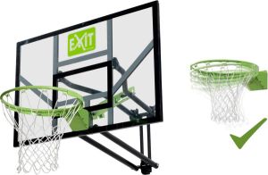 EXIT Galaxy basketbalbord voor muurmontage met dunkring groen zwart