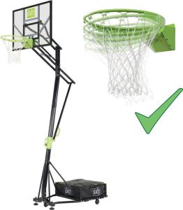 EXIT Galaxy verplaatsbaar basketbalbord op wielen met dunkring groen zwart