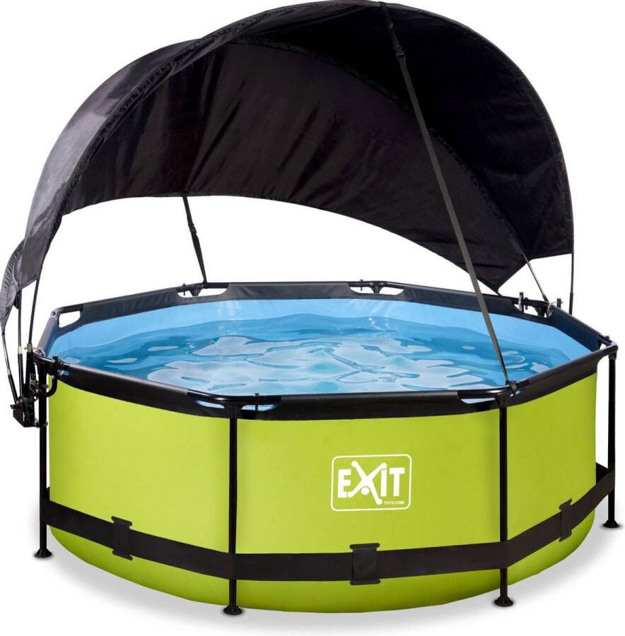 EXIT Toys EXIT Lime zwembad ø244x76cm met filterpomp en schaduwdoek groen