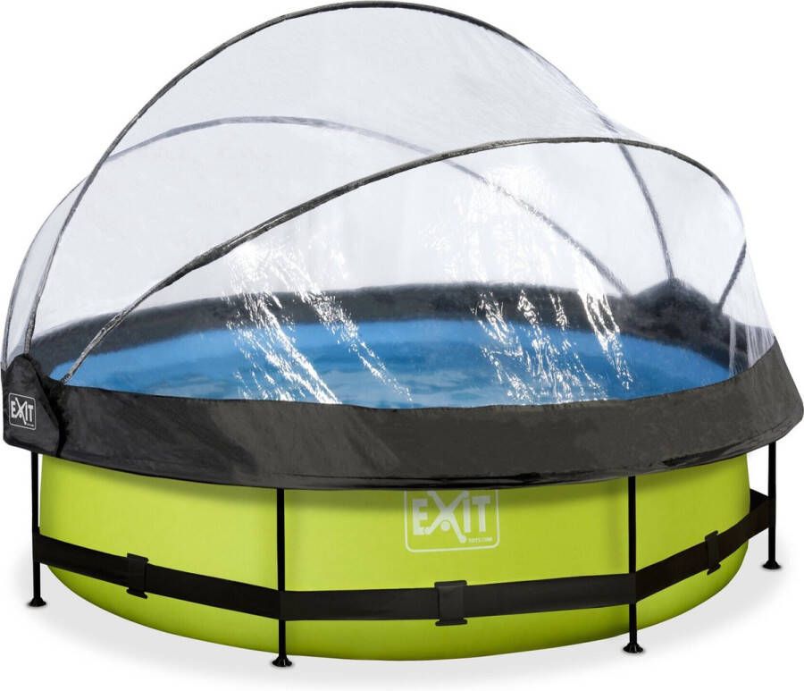EXIT Toys EXIT Lime zwembad 300x200x65cm met filterpomp en overkapping en schaduwdoek groen