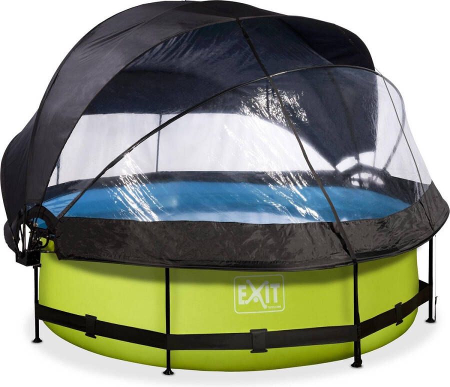 EXIT Toys EXIT Lime zwembad ø300x76cm met filterpomp en overkapping en schaduwdoek groen