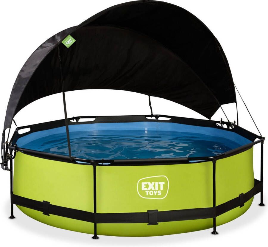 EXIT Toys EXIT Lime zwembad ø300x76cm met filterpomp en schaduwdoek groen