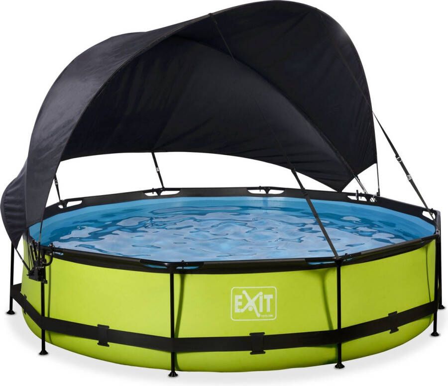 EXIT Toys EXIT Lime zwembad ø360x76cm met filterpomp en schaduwdoek groen