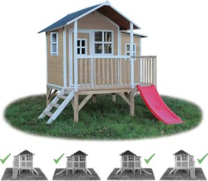 EXIT Toys EXIT Loft 350 speelhuisje met glijbaan naturel