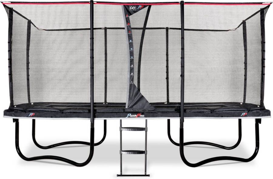 EXIT PeakPro rechthoekige trampoline met veiligheidsnet (Afmetingen: 458×275 cm)
