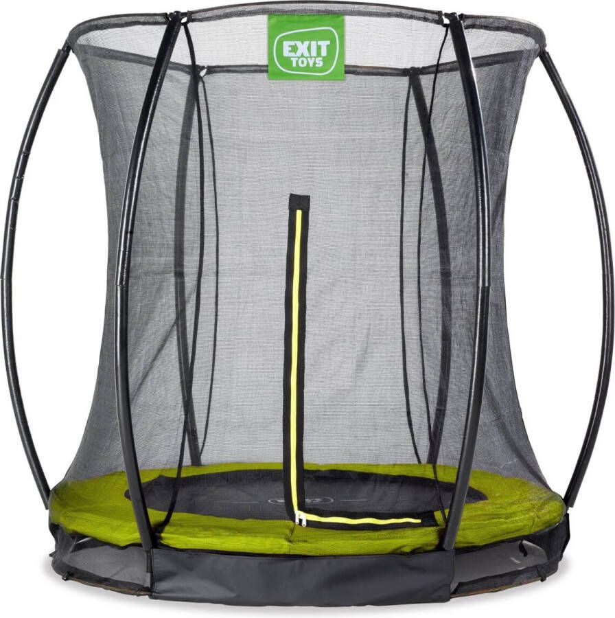EXIT Toys EXIT Silhouette verlaagde trampoline met veiligheidsnet rond 183 cm limegroen