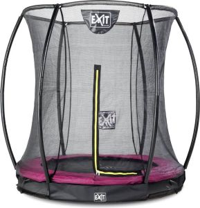 EXIT Toys EXIT Silhouette verlaagde trampoline met veiligheidsnet rond 183 cm roze