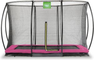 EXIT Toys EXIT Silhouette verlaagde trampoline met veiligheidsnet rechthoekig 214 x 305 cm roze