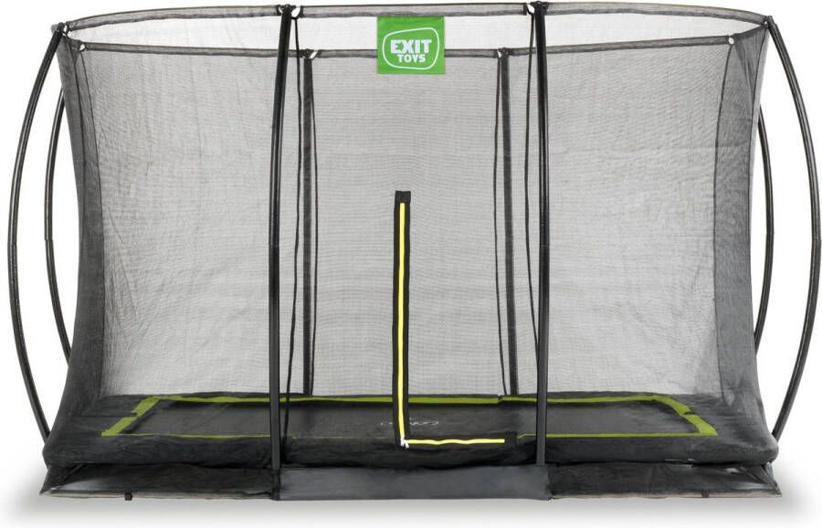 EXIT Silhouette verlaagde trampoline met veiligheidsnet rechthoekig 214 x 305 cm zwart