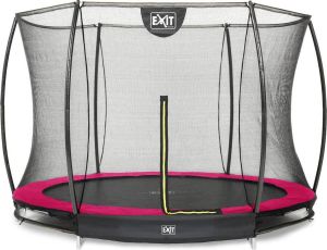 EXIT Toys EXIT Silhouette verlaagde trampoline met veiligheidsnet rond 244 cm roze