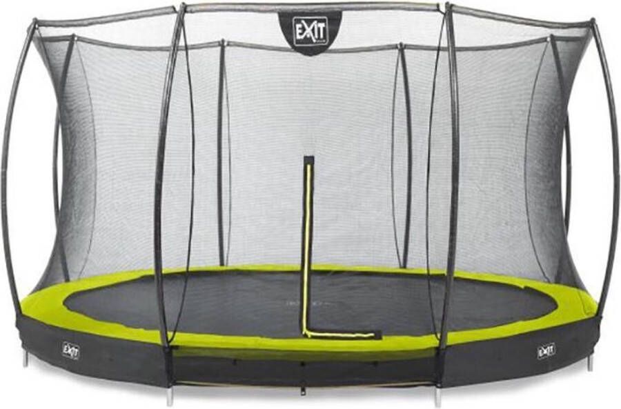 EXIT Toys EXIT Silhouette verlaagde trampoline met veiligheidsnet rond 305 cm lime