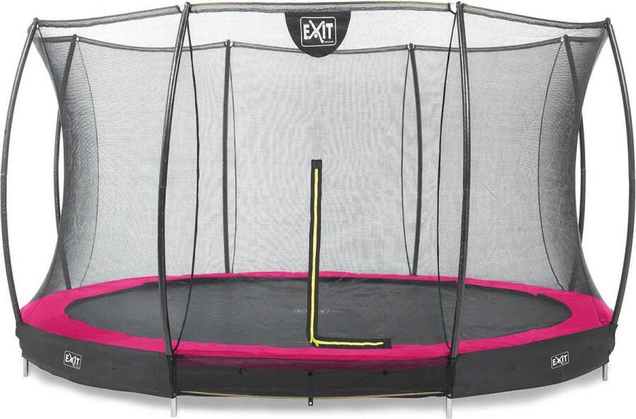EXIT Toys EXIT Silhouette verlaagde trampoline met veiligheidsnet rond 305 cm roze