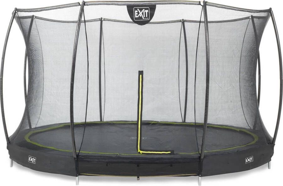 EXIT Silhouette inground trampoline ø427cm met veiligheidsnet zwart