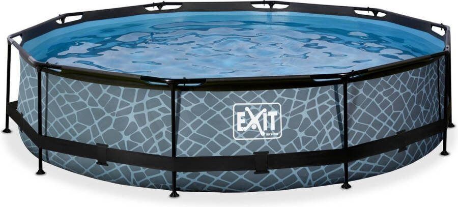 EXIT Toys Exit Stone Zwembad Ø360x76cm Met Filterpomp Grijs