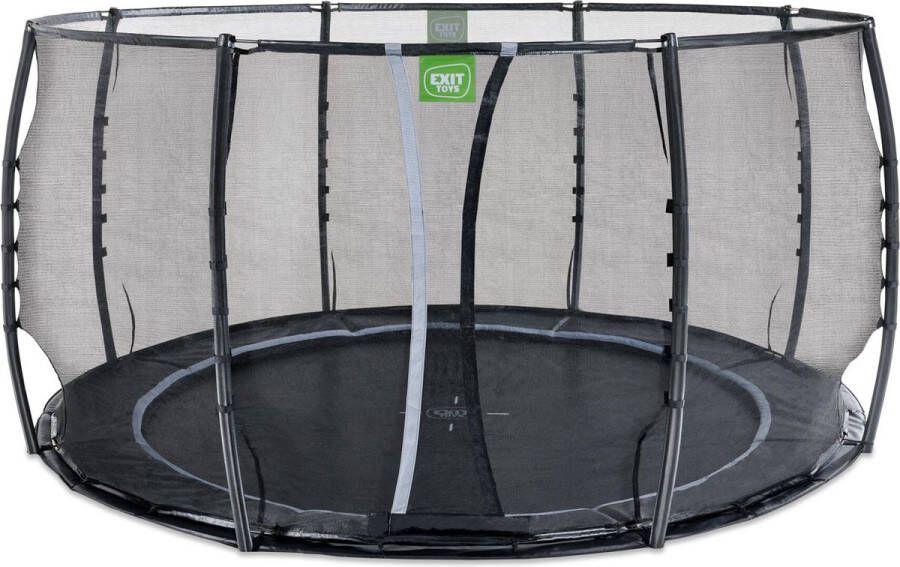 EXIT Toys EXIT Dynamic groundlevel trampoline ø427cm met veiligheidsnet zwart