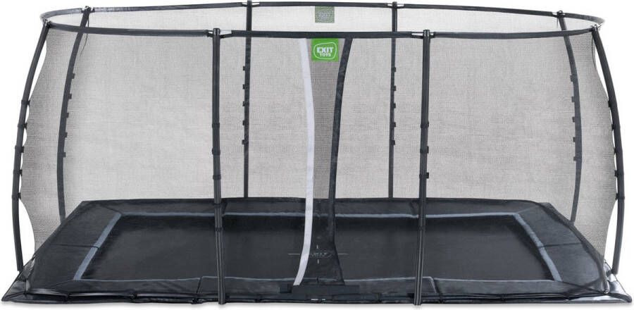 EXIT Toys EXIT Dynamic groundlevel trampoline rechthoek 275x458cm met veiligheidsnet- zwart