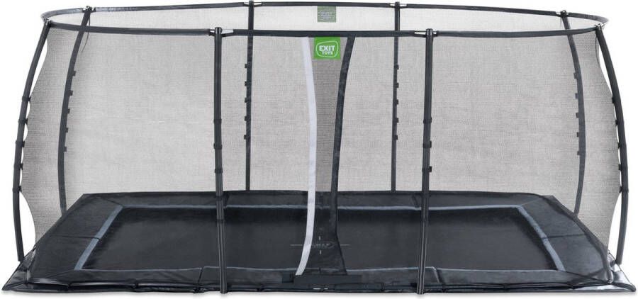 EXIT Toys EXIT Dynamic groundlevel trampoline rechthoek 305x519cm met veiligheidsnet- zwart