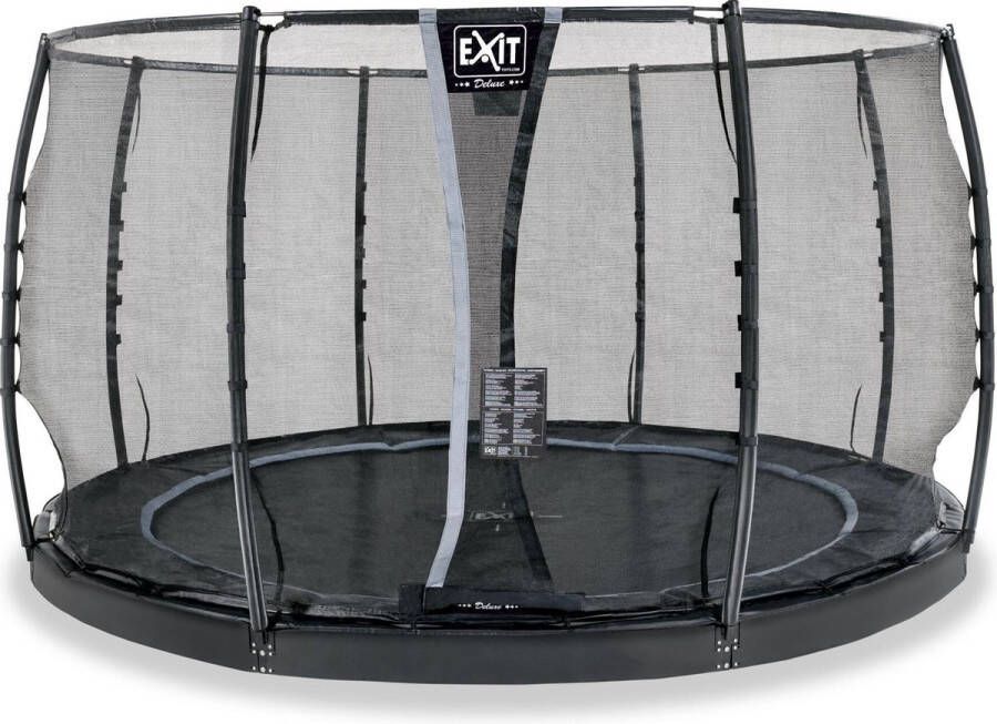 EXIT Toys Exit Dynamic Groundlevel Trampoline Ø366cm Met Veiligheidsnet Zwart