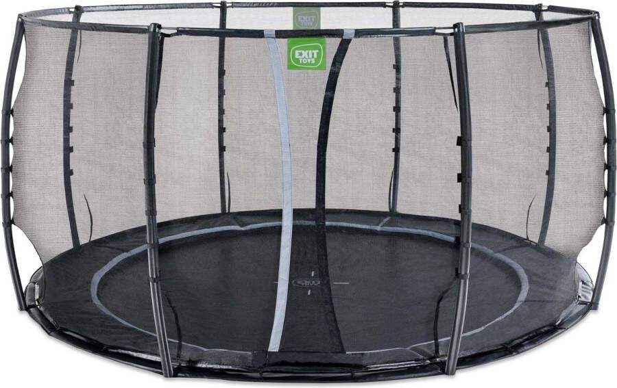 EXIT Toys Exit Dynamic Groundlevel Trampoline Ø427cm Met Veiligheidsnet Zwart