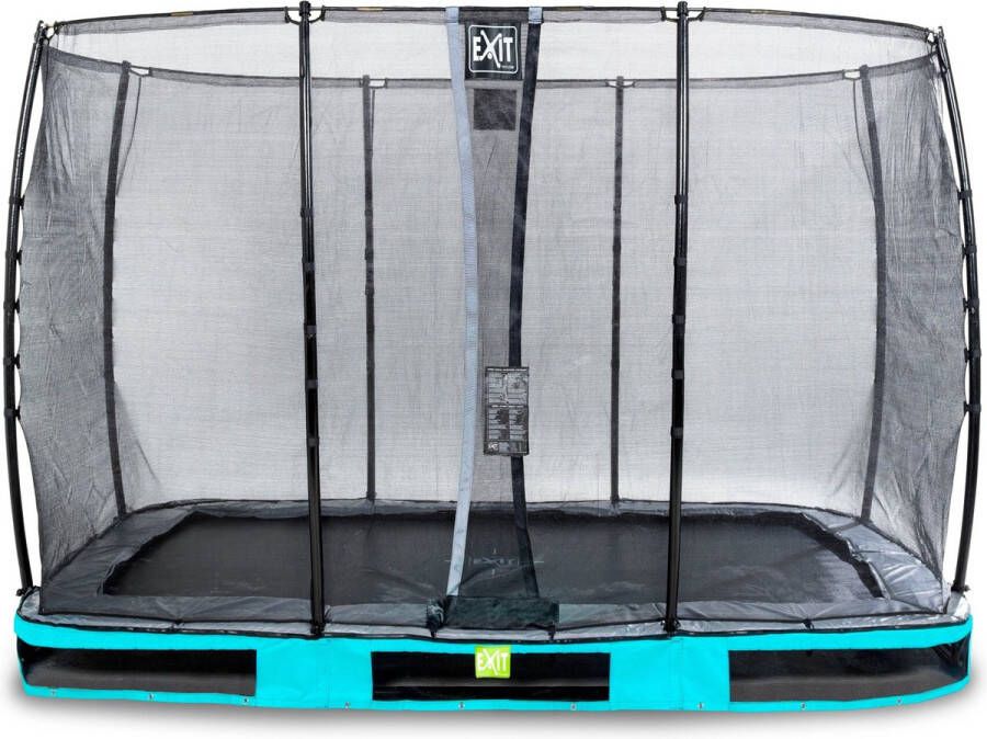 EXIT Toys EXIT Elegant inground trampoline rechthoek 214x366cm met Economy veiligheidsnet- blauw