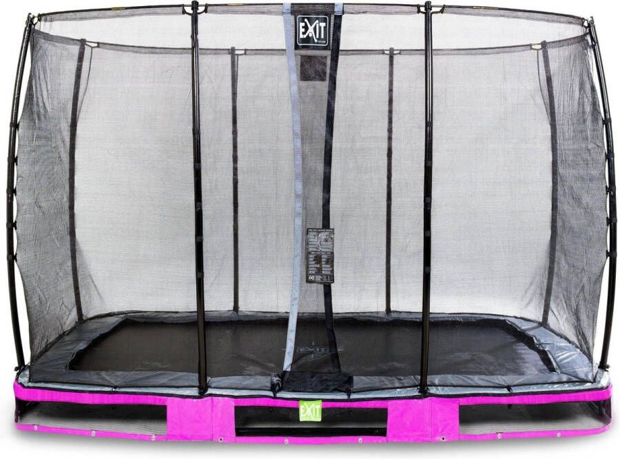 EXIT Toys EXIT Elegant Premium inground trampoline rechthoek 214x366cm met Economy veiligheidsnet- paars