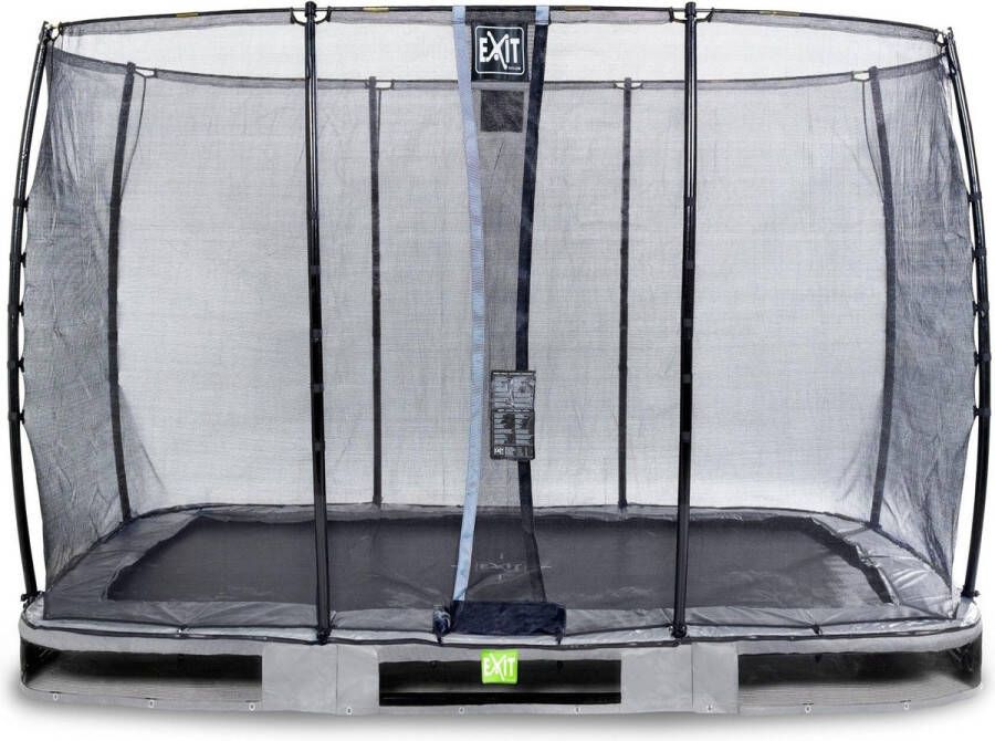 EXIT Toys EXIT Elegant inground trampoline rechthoek 214x366cm met Economy veiligheidsnet- grijs