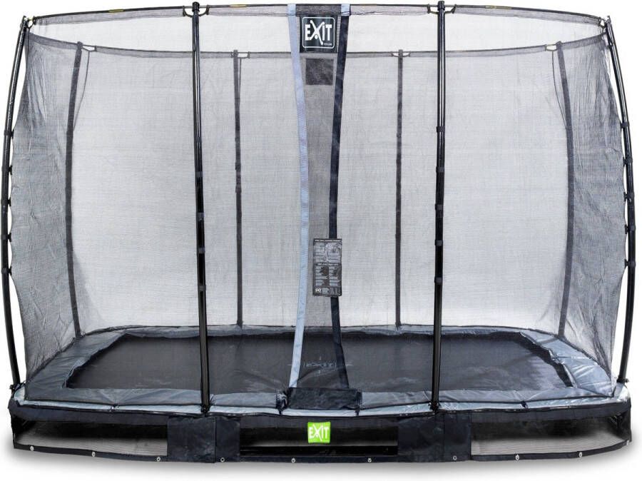 EXIT Toys EXIT Elegant inground trampoline rechthoek 214x366cm met Economy veiligheidsnet- zwart