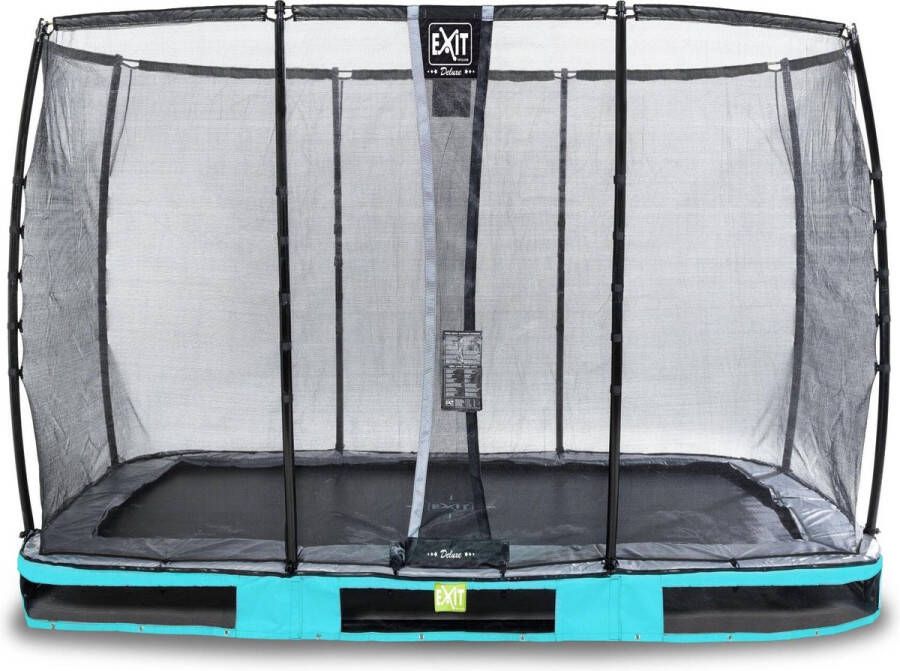 EXIT Toys EXIT Elegant Premium inground trampoline rechthoek 214x366cm met Deluxe veiligheidsnet- blauw