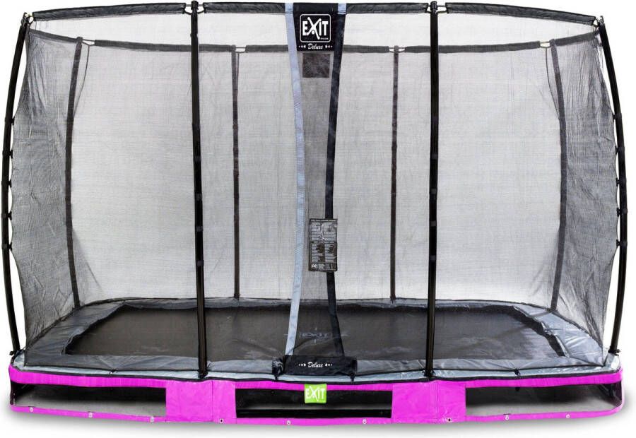 EXIT Toys EXIT Elegant Premium inground trampoline rechthoek 244x427cm met Deluxe veiligheidsnet- paars